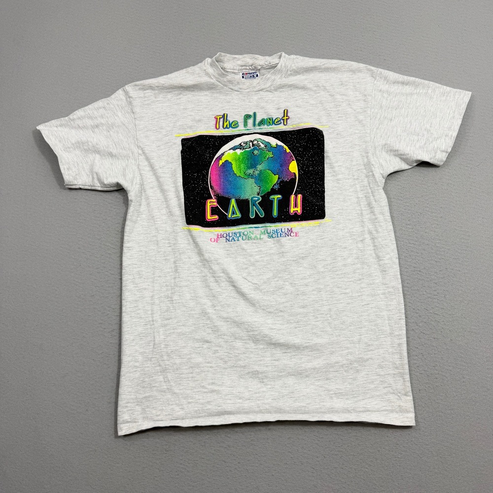 Vintage The Planet Earth Houston Museum Science Men's Extra Large Gray 90s